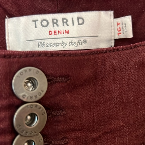 Torrid Jegging - Super Stretch Burgundy Red Women's Burgundy Jeans 16T - Picture 4 of 7